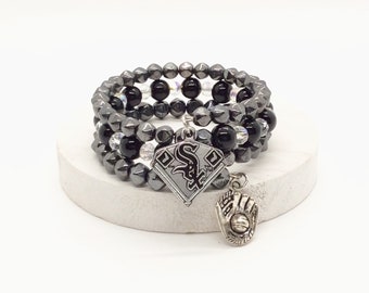 Chicago Baseball Beaded Bracelet | White Sox Fan Jewelry