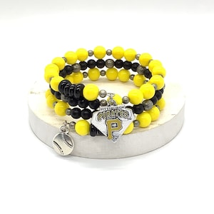 Pittsburgh Baseball Beaded Bracelet | Pirates Jewelry | Pirates Bracelet
