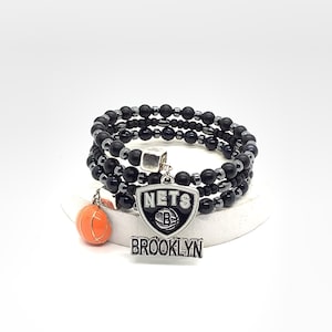 Brooklyn Basketball Beaded Bracelet | Nets Basketball | Brooklyn Nets Jewelry