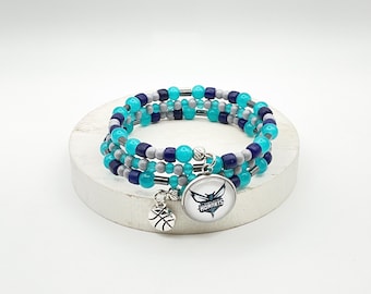 Charlotte Basketball Beaded Bracelet | Hornets Fan Jewelry