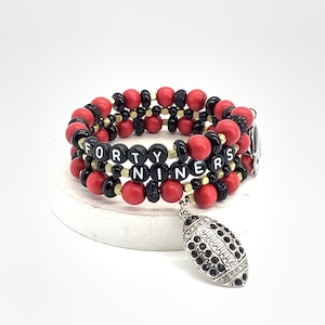 San Francisco Football Beaded Bracelet | 49ers Jewelry | 49ers Bracelet