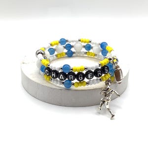 Los Angeles Chargers Beaded Bracelet: Football Jewelry
