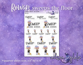 Rowan Sweeps the Floor planner stickers, WW305