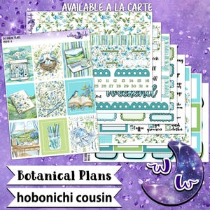 Botanical Plans weekly sticker kit, HOBONICHI COUSIN format, music concert, a la carte and bundle options. WW846