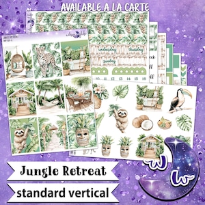 Tygodniowy zestaw naklejek Jungle Retreat, format STANDARD VERTICAL, opcje a la carte i pakietowe. WW934