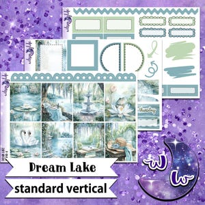 Dream Lake mini weekly sticker kit, STANDARD VERTICAL format, a la carte and bundle options. WW848