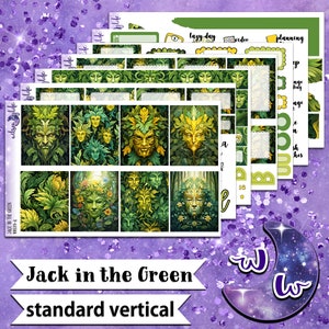 Kit d'autocollants hebdomadaire Jack in the Green, format VERTICAL STANDARD, options à la carte et en lot. WW619