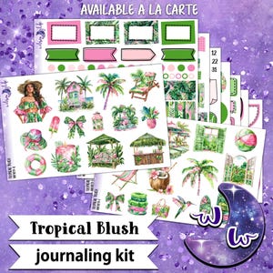 Tropical Blush journaling sticker kit, a la carte and bundle options. WW908