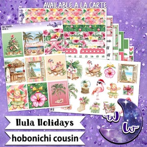 Hula Holidays weekly sticker kit, HOBONICHI COUSIN format, a la carte and bundle options. Christmas in July WW910