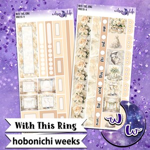 Z tym cotygodniowym zestawem naklejek Ring, format HOBONICHI WEEKS, opcje a la carte i pakietowe. I thee wed, dzień ślubu, I do, rocznica WW835