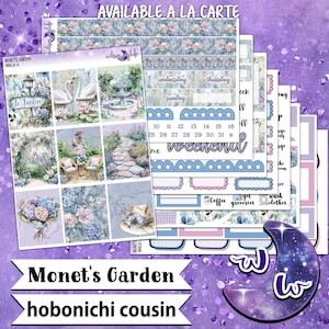 Monet's Garden wöchentliches Aufkleberkit, HOBONICHI COUSIN-Format, Musikkonzert, À-la-carte- und Bundle-Optionen. WW821