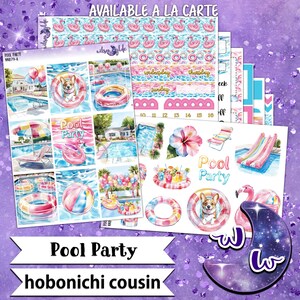 Pool Party weekly sticker kit, HOBONICHI COUSIN format, a la carte and bundle options. WW879