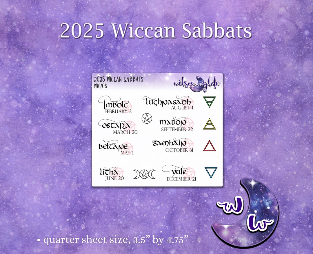 2025 Wiccan Sabbat Planner Stickers, WW706 Etsy