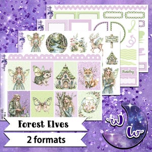 Forest Elves mini weekly sticker kit, Cousin or Standard Vertical format, a la carte and bundle options. WW918