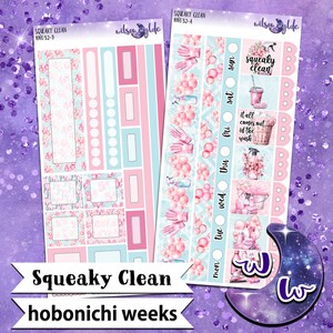 Squeaky Clean weekly sticker kit, HOBONICHI WEEKS format, a la carte and bundle options. WW632