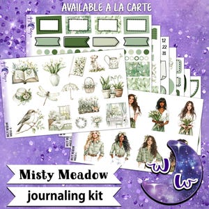 Misty Meadow journaling sticker kit, a la carte and bundle options. WW856