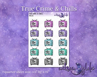 True Crime & Chills planner stickers for Happy Planner, Hobonichi, Print Pression WW236