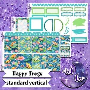 Mini kit d'autocollants hebdomadaires Happy Frogs, format VERTICAL STANDARD, options à la carte et en lot. WW832