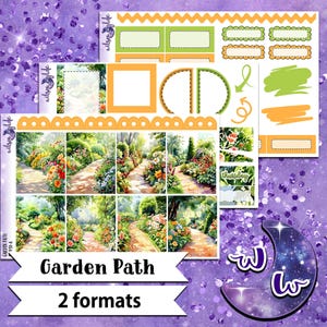 Garden Path mini weekly sticker kit, Cousin or Standard Vertical format, a la carte and bundle options. WW931