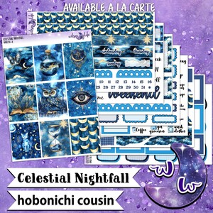 Celestial Nightfall Weekly Sticker Kit, HOBONICHI COUSIN Format, à lacarte und Bundle Optionen. WW836