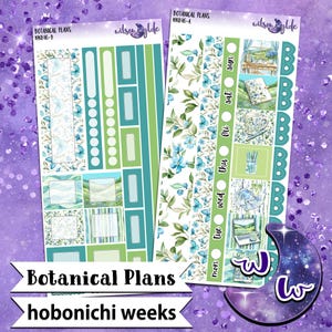 Botanical Plans weekly sticker kit, HOBONICHI WEEKS format, a la carte and bundle options. WW846