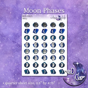 Moon Phases planner stickers, WW002