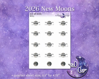 2026 New Moon planner stickers, WW952