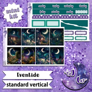 Mini kit d'autocollants hebdomadaires Eventide, format VERTICAL STANDARD, options à la carte et en lot. WW409