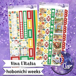 Viva L'Italia weekly sticker kit, HOBONICHI WEEKS format, a la carte and bundle options. WW932