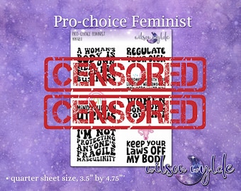 Pro-Choice Feminist planner stickers, WW486