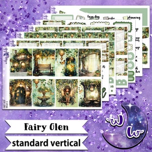 Kit d'autocollants hebdomadaire complet Fairy Glen, format VERTICAL STANDARD, options à la carte et en lot. WW620