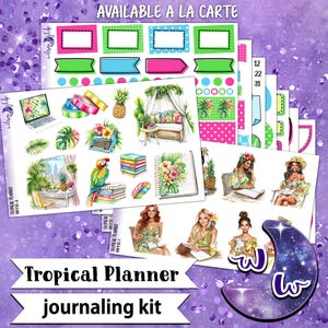Tropical Planner journaling sticker kit, a la carte and bundle options. WW936