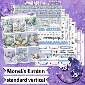 Monet's Garden weekly sticker kit, STANDARD VERTICAL format, a la carte and bundle options. WW821