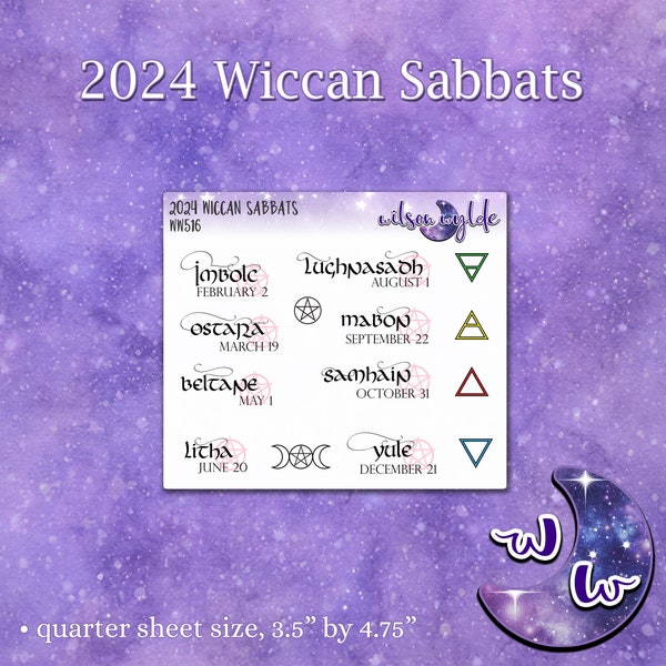 2024 Wiccan Sabbat planner stickers, WW516
