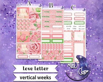 Love Letter weekly sticker kit, VERTICAL WEEKS format, Print Pression weeks, a la carte and bundle options. WW208
