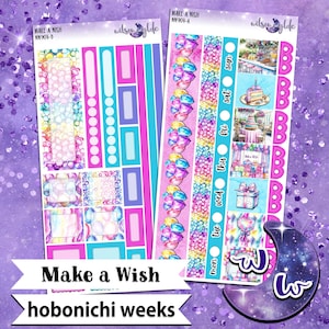 Make a Wish weekly sticker kit, HOBONICHI WEEKS format, a la carte and bundle options. happy birthday WW904