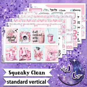 Squeaky Clean full weekly sticker kit, STANDARD VERTICAL format, a la carte and bundle options. WW632