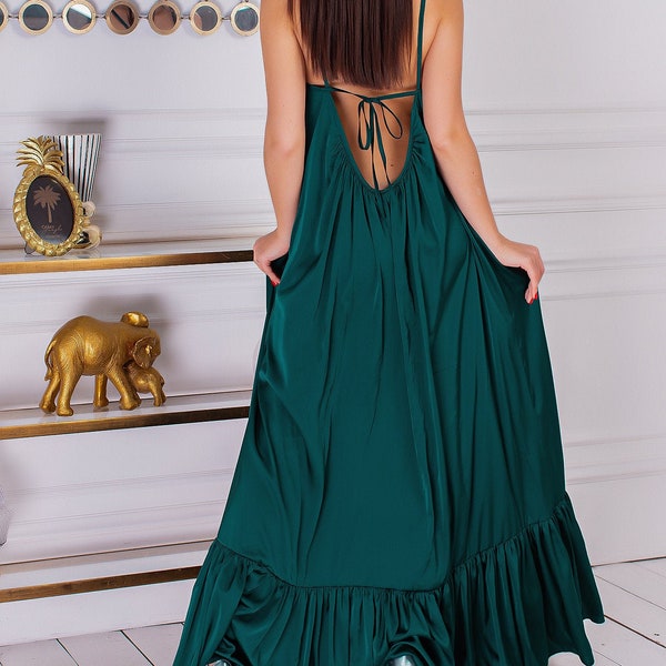 Emerald Green Dress Etsy