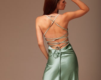 green short formal dress
