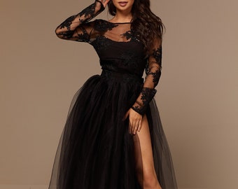 used black wedding dress