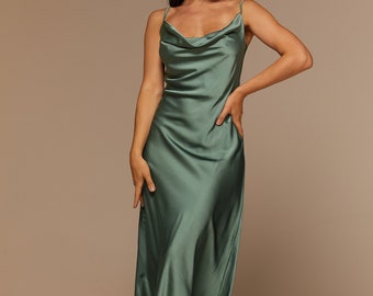 light green silk dress