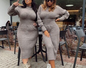 plus size knit dresses with pockets