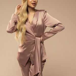 Rose gold sales satin pants