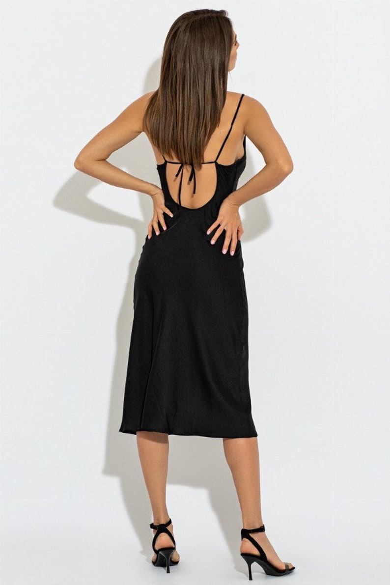 black silk slip