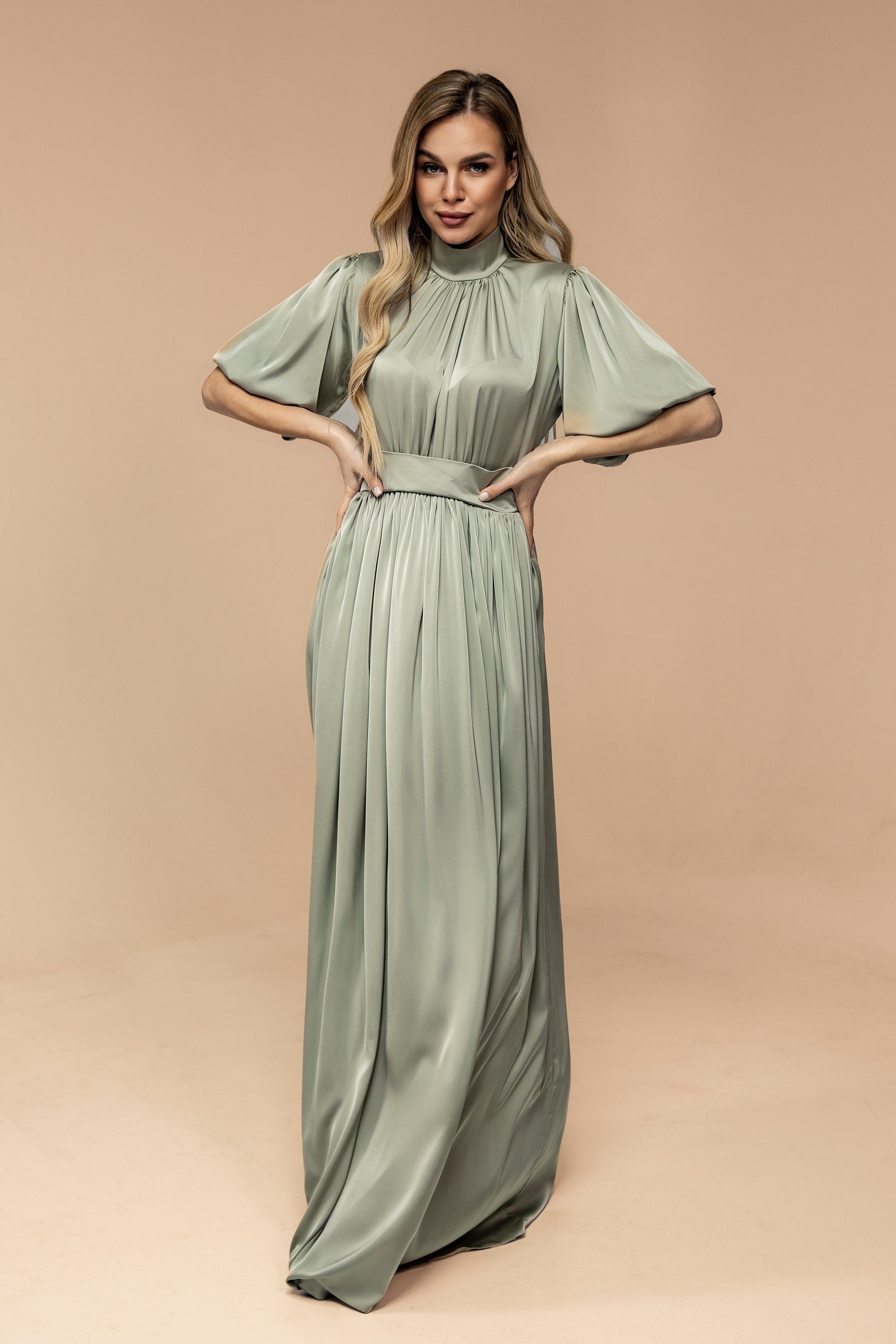 sage green mother of the bride dress