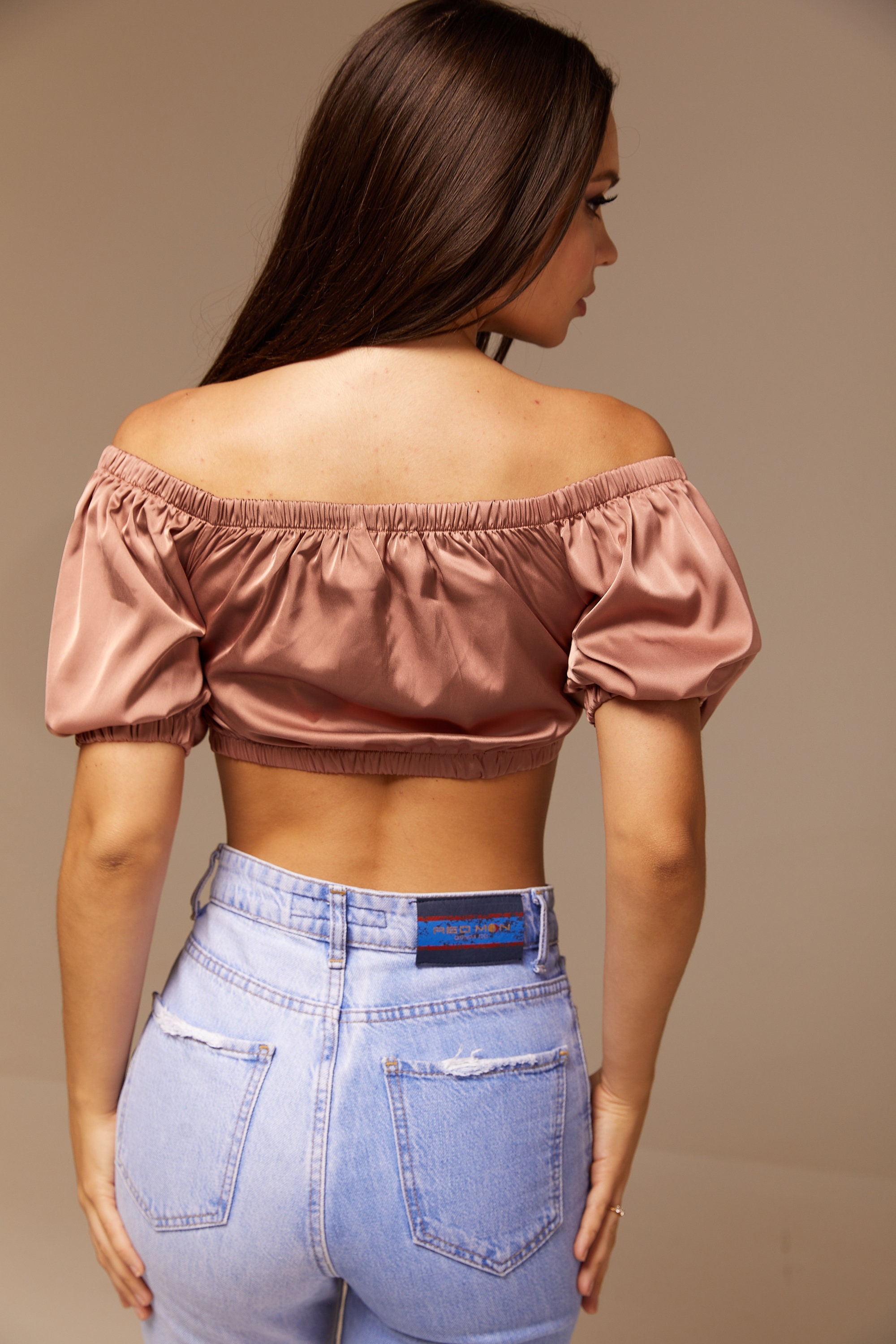 silk halter crop top