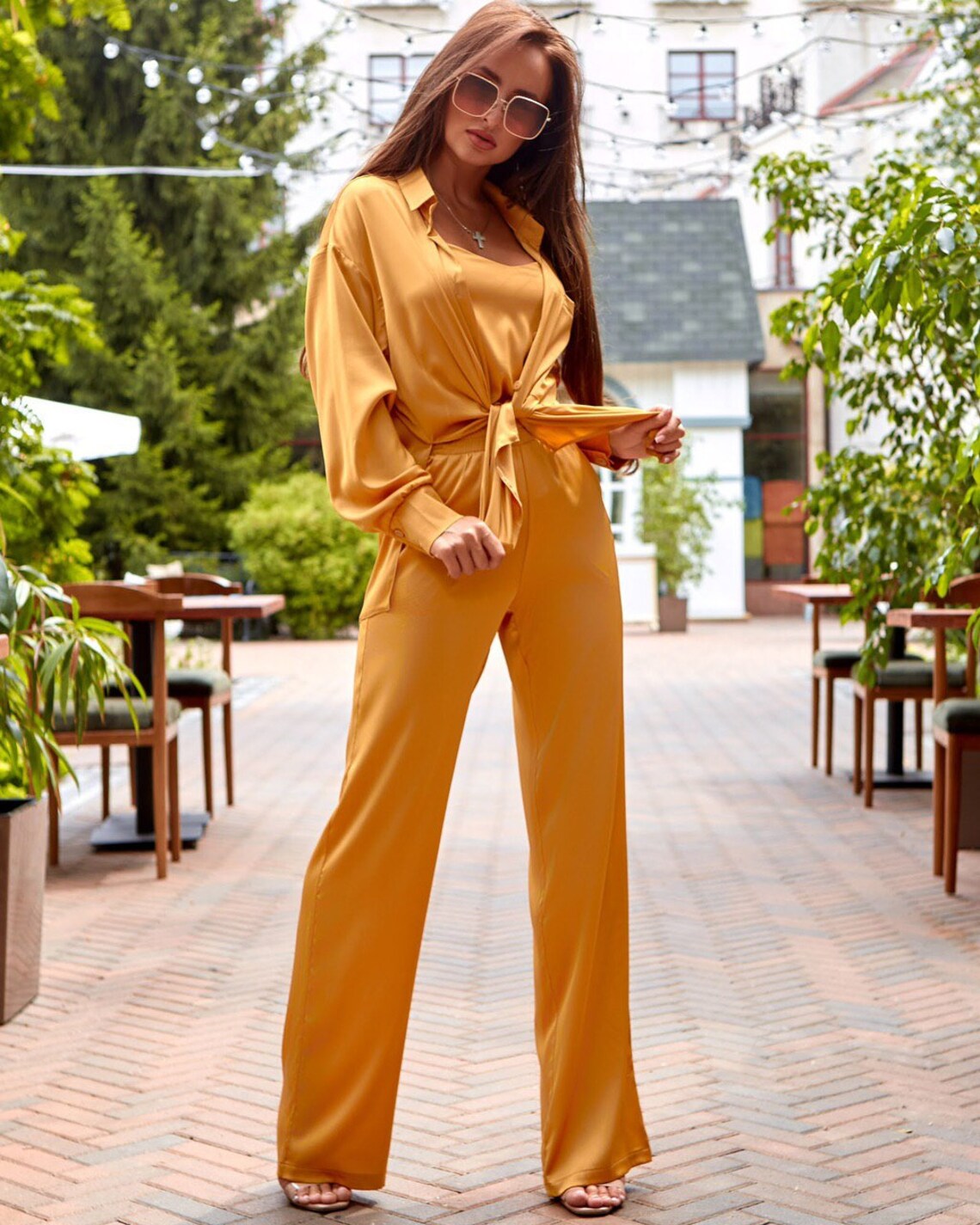 MUSTARD SILK SUIT