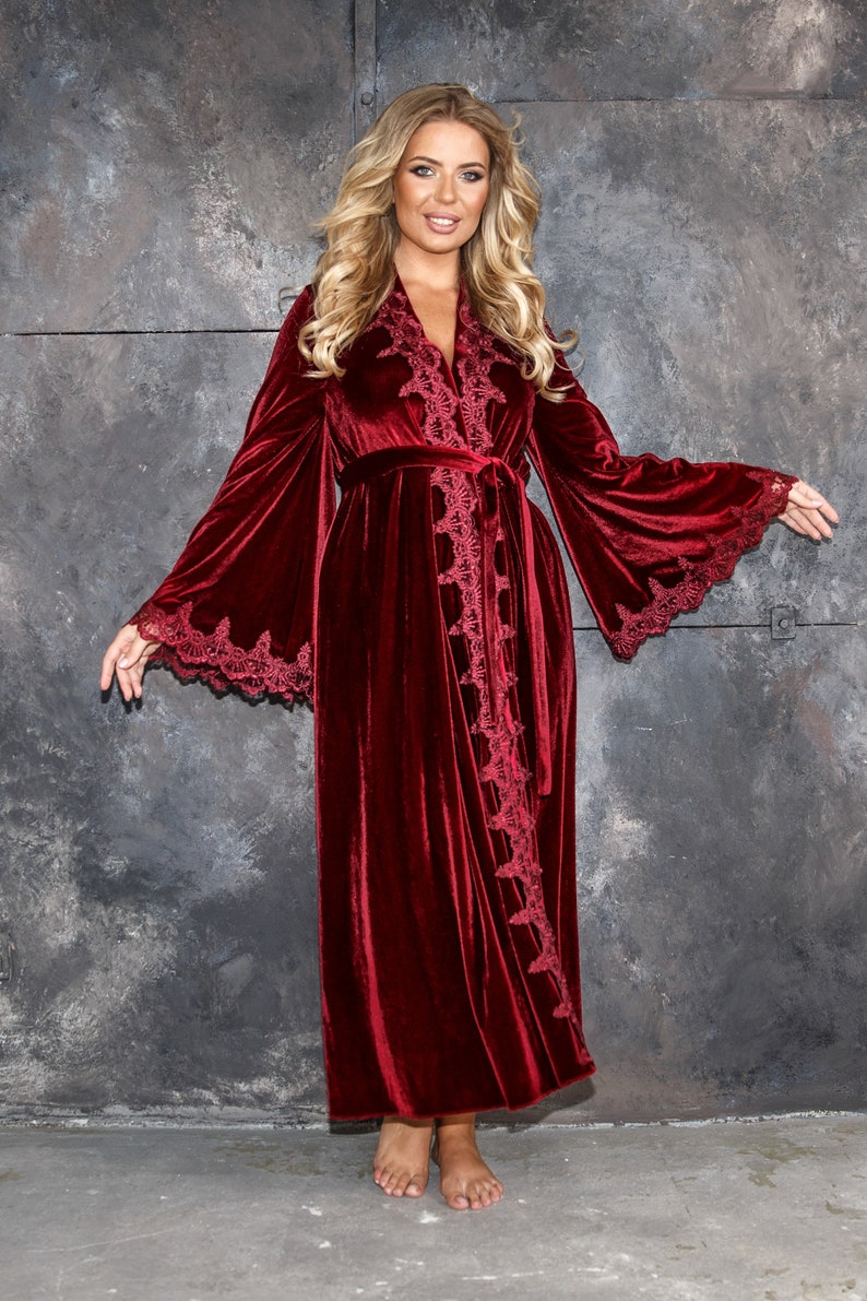 long burgundy robe
