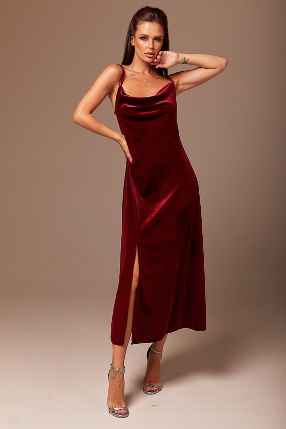 velvet slip dress