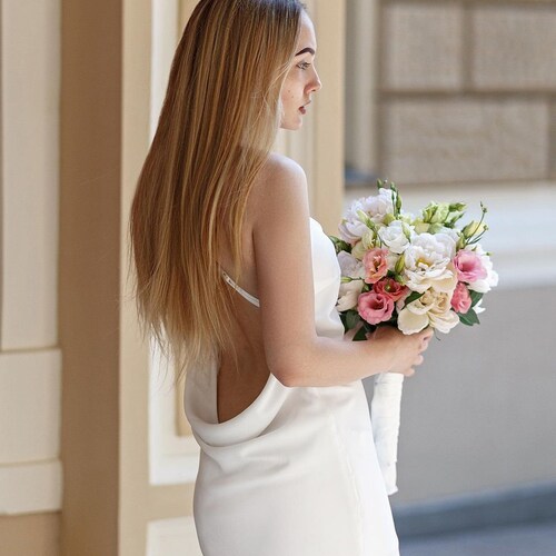 Bridesmaid Silk Slip Maxi Dress Open shops Back Many Colors